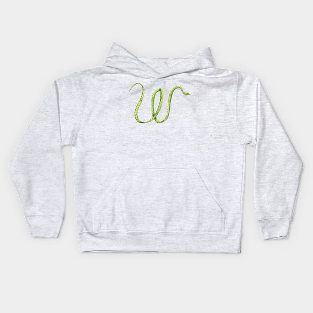 W - Oriental whip snake Kids Hoodie by miim-ilustra